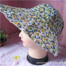 扇子帽可折叠便携帽子汽车防晒帽遮阳帽纯棉扇帽带绳子帽子