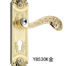 伊兰达锁业新疆豪华点钻金色欧式锌合金门锁批发日新锁具厂