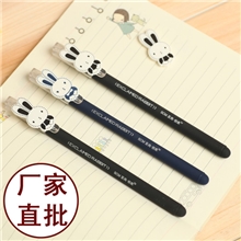 【韩彩文具特价促销】V1133惊叹兔实色喷砂0.38全针管中性笔