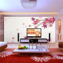 客厅电视机背景墙贴深圳出口墙纸来料加工罗湖精美家居墙纸