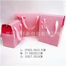 批发现货礼品盒600克纸糖盒配件食品婚庆用品袋粉白条纹