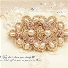 韩国进口蕾丝DIY发饰手工韩版头饰顶夹边夹韩国公主头饰