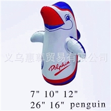 36cm中号充气企鹅不倒翁儿童充气玩具加厚底部自带沙子批发