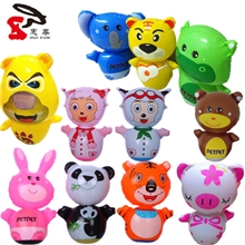 厂家充气玩具批发37cm充气不倒翁动物不倒翁pvc儿童益智玩具