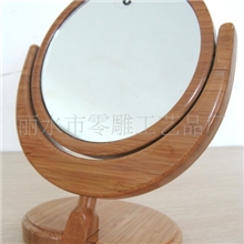镜子、化妆镜》竹制化妆双面台镜3X（7寸矮镜）