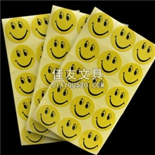 微笑贴/圆形笑脸儿童奖励贴纸/黄色笑脸贴纸38mm直径10包起售