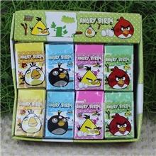 日韩文具愤怒小鸟卡通图案包装橡皮擦