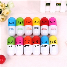 百合特价韩国文具批发可爱笑脸表情药丸笔卡通笔创意笔伸缩笔