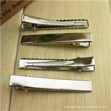 【小额批发】手工蝴蝶结发饰配件4-8公分不锈钢方夹鸭嘴夹国产