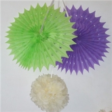 供应40CM各色尖头手翻花、手翻扇、纸花，可定制