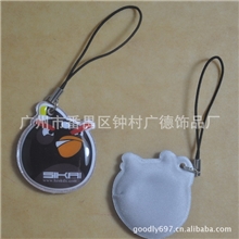 供应pvc海绵手机擦，绒布pvc手机擦挂饰，手机屏幕手机擦