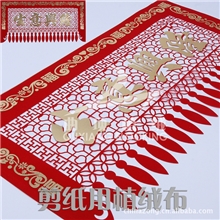 厂家直销：剪纸用红色植绒布（手工、模切、激光剪纸专用）种类多