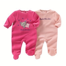 供应批发2013新款法国乐都特春装女婴两件套印花连身睡衣