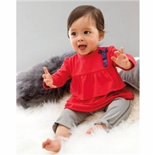 供应批发法国童装特卖女婴蝴蝶结花边全棉两件套装