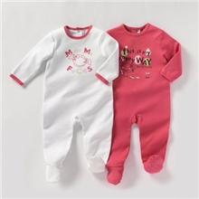 供应批发2013法国乐都特特卖婴儿全棉印花连身衣两件套