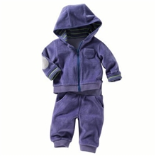 供应批发2013法国乐都特新款特卖男婴天鹅绒连帽运动套装