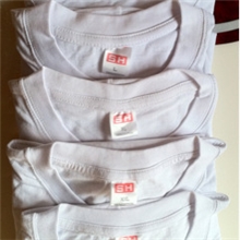 批发供应白色短袖t恤夏季圆领无缝文化衫广告衫1件起批代印花印字