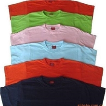 厂家供应120克140克160克180克200克各种色短袖文化衫广告衫t恤男