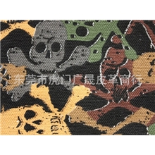 全棉印花帆布/马丁布8安印花帆布个性骷髅头印花帆布