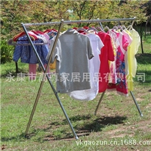 新款X型全不锈钢晾衣架/晒衣架/伸缩晾晒架厂家现货加厚圆管
