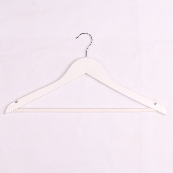 义乌纯白色实木衣架服装店批发白色木衣架实木衣架厂家直销