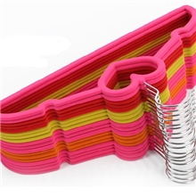 魔术衣架批发创意彩色心形植绒衣架/防滑衣架成人晾衣架衣撑