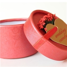 【义乌厂家】婚礼喜糖盒圆筒糖盒小号小玫瑰红色