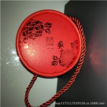 【义乌厂家】新款喜糖盒烫金浮雕圆筒糖盒大号可手提茶花