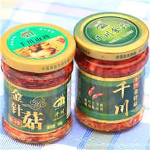 超级热卖人气产品香辣金针菇菌菇罐头青岛产地香辣金针菇