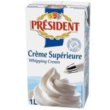 总统PRESIDENT超高温消毒淡奶油（35.1%脂肪）1升法国进口