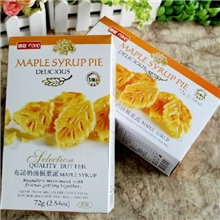 台湾进口零食食品布诺奶油枫叶派奶香酥脆糕点点心饼干72g克
