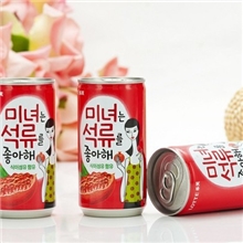 韩国进口饮料批发乐天饮料美女石榴汁180ml李俊基代言15听/箱