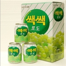 韩国进口饮料乐天LOTTE粒粒葡萄果肉果汁238ml12瓶一箱