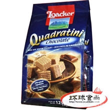 进口饼干[热销】意大利莱家巧克力味粒粒装威化饼干125g进口食品