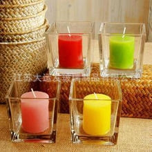 正方形水培玻璃花瓶玻璃烛台水仙花盆器乌龟鱼方缸