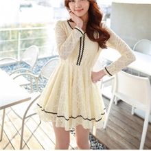 2013新款秋装蕾丝收腰甜美公主裙复古淑女连衣裙