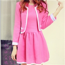 2013秋装新款小香风背心裙连衣裙+短款外套（三件套）