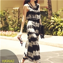 2013韩版新款女连衣裙波西米亚无袖雪纺连衣裙水墨画长裙6173