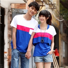 esnail725#夏装条纹女装两件套清爽情侣装情侣服装两件套女装