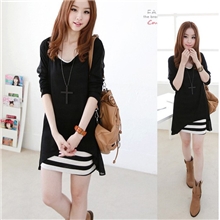 现货8013#2013新款夏装韩版女装两件套雪纺条纹背心连衣裙