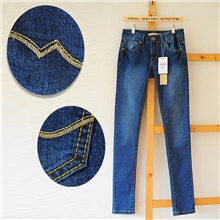 Y8285-06特价!外贸原单秋季新品复古修身显瘦牛仔裤