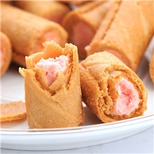 台湾风味特产手工限量草莓煎饼卷心酥180g进口休闲食品