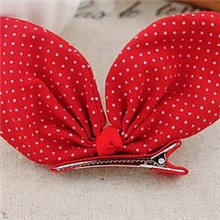 东莞一手货源儿童头饰发夹经典流行兔耳发夹水玉点爆款