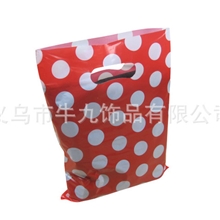 红色圆点手提袋购物袋批发加厚10丝外贸服装袋胶袋40*50塑料pe袋