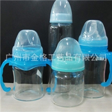 批发260ml玻璃奶瓶，弧身玻璃奶瓶，防爆耐热