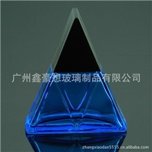 玻璃厂家供应香水瓶子三角形精美时尚蓝色玻璃香水瓶