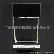 玻璃厂家供应玻璃香水瓶扁方形香水瓶抛光香水瓶100ml盖子沙林