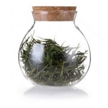 玻璃茶叶罐圆形茶叶罐密封罐软木塞盖子