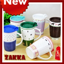 焦点陶瓷ZAKKA批发星巴克之恋陶瓷杯田园碎花牛奶杯011