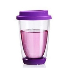 生产批发耐热玻璃双层杯耐热茶具茶杯玻璃杯双层玻璃杯400ML